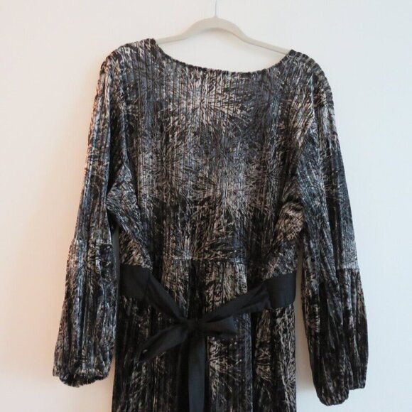 VINTAGE NINE WEST Y2K Velvet Burnout Metallic Babydoll Top Whimsigoth - Size 2X - Picture 11 of 16